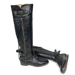 UGG Collection Nicoletta Scored Over-the-Knee Black Leather Boot size 6 1/2